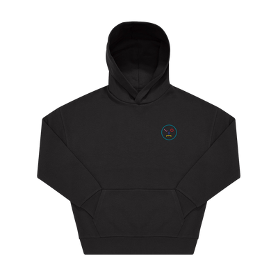 Black Printed Hoody Front