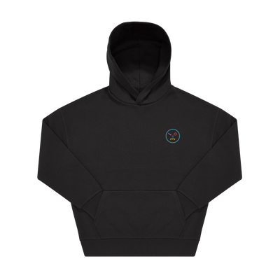 Black Printed Hoody Front