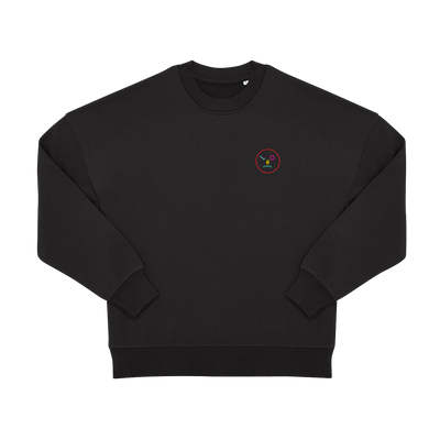 Black Printed Sweater Front