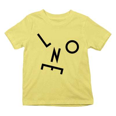 LNOE Letters Black Kid's Yellow T-Shirt-lnoearth