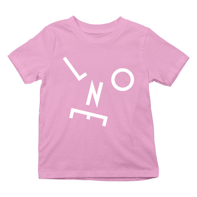 LNOE Letters White Kid's Light Pink T-Shirt-lnoearth